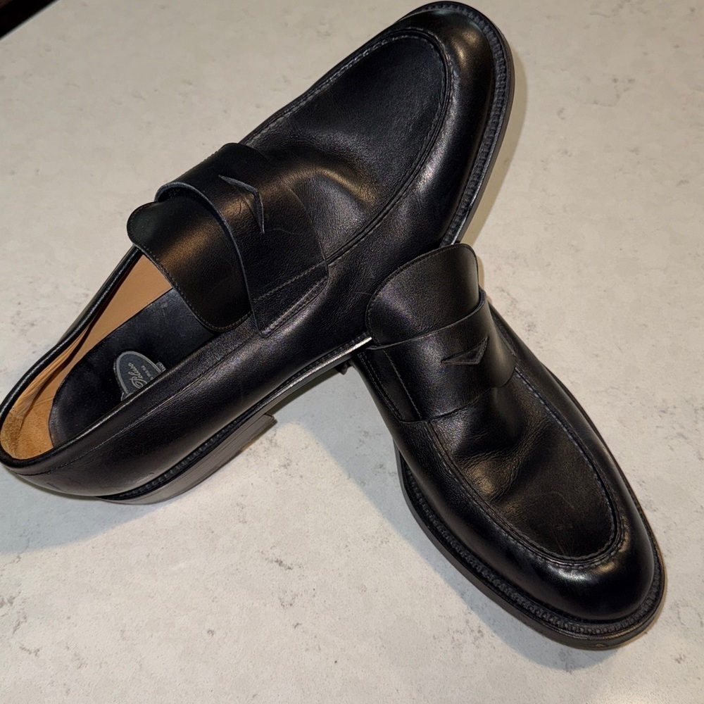Men's Fratelli Peluso Barney's New York Black Leather Dress loafers Size 10